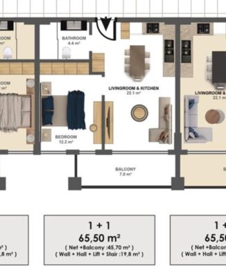 Primary Properties Spacious 1+1 Apartment with South-Facing in Central Alanya Merkez